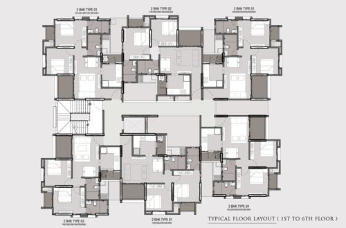  eternia Rachana Eternia Cluster Plan from 1st to 6th Floor