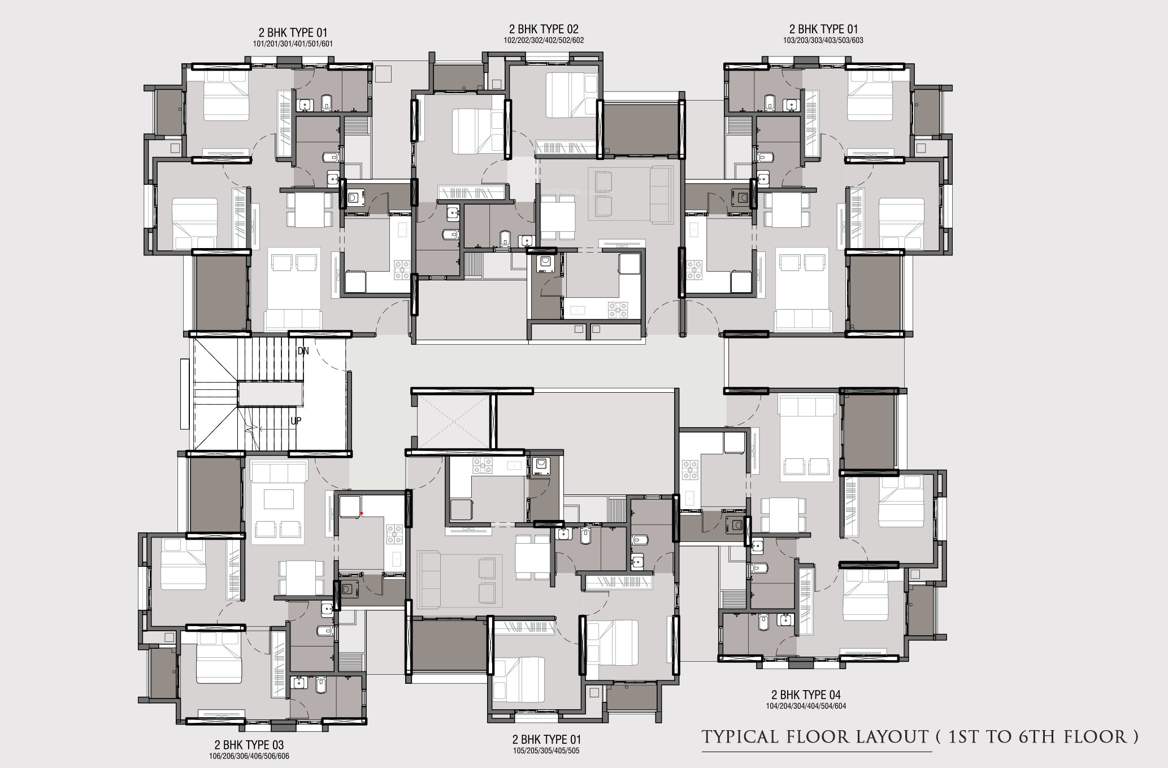  eternia Rachana Eternia Cluster Plan from 1st to 6th Floor