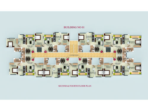  vishwajeet-pink-city BUILDING NO 1 Cluster Plan for 2nd Floor