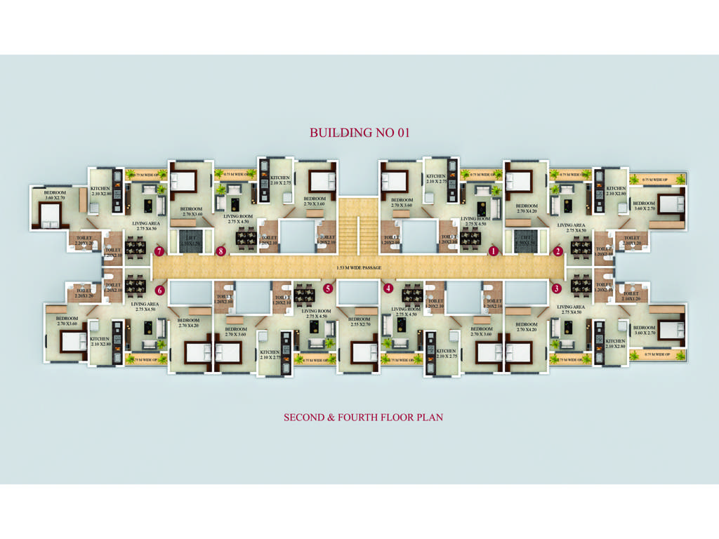  vishwajeet pink city BUILDING NO 1 Cluster Plan for 2nd Floor