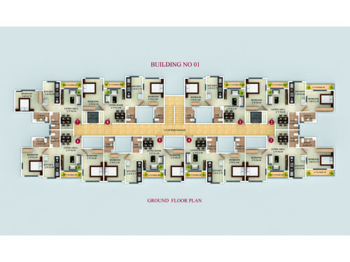  vishwajeet-pink-city BUILDING NO 1 Cluster Plan for ground Floor