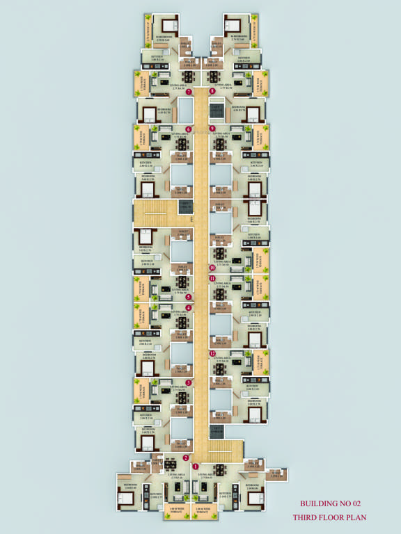  vishwajeet pink city BUILDING NO 2 Cluster Plan for 3rd Floor
