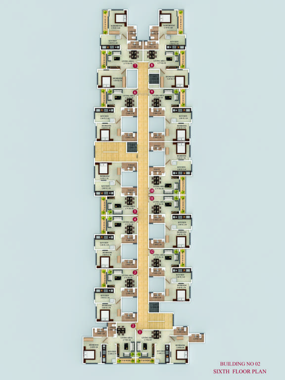  vishwajeet pink city BUILDING NO 2 Cluster Plan for 6th Floor