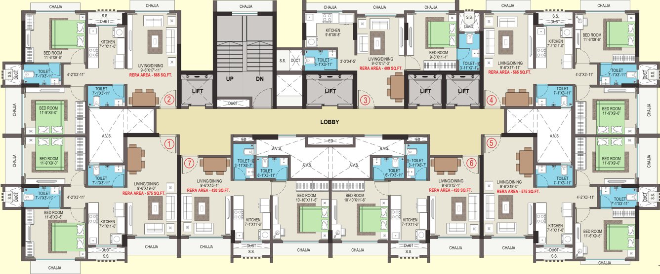  pearl Typical Cluster Plan Of Swastik Pearl 