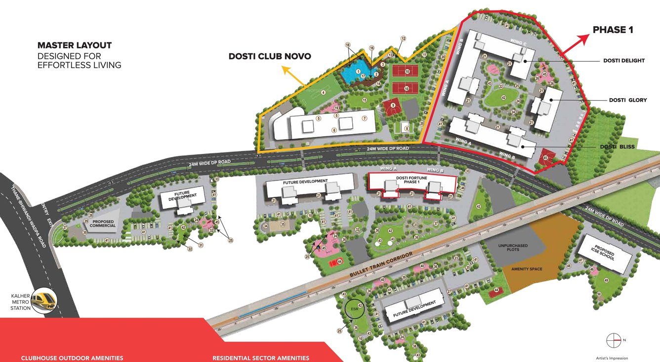  dosti greater thane phase 1 Master Plan