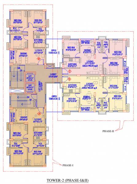  heights Tower 2 Typical Cluster Plan
