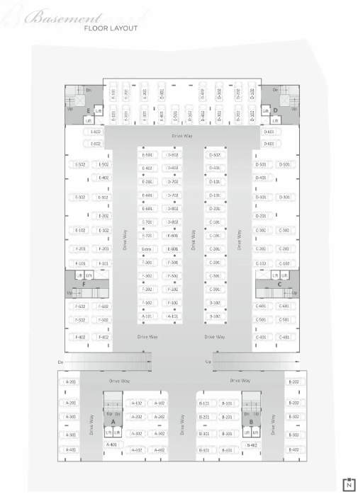 gardenbay Tower A To F Cluster Plan for Basement Floor