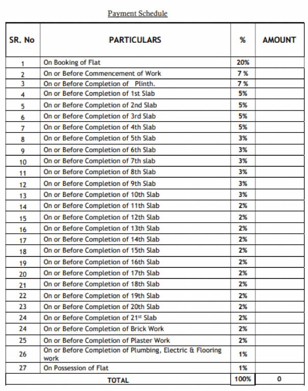 sai-world-legend Construction Linked Payment (CLP) Payment Plan