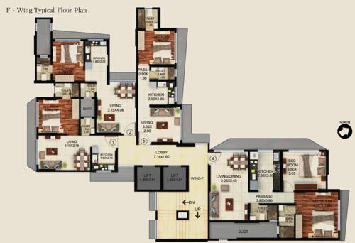  legacy-c-wing-and-f-wing Bindra Sateri Legacy F Wing Phase II 11Th And Above Floors Cluster Plan For Typical Floor