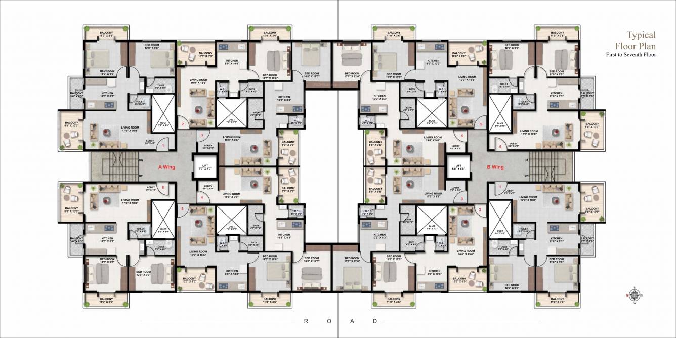  shilp swamini apartment Cluster Plan