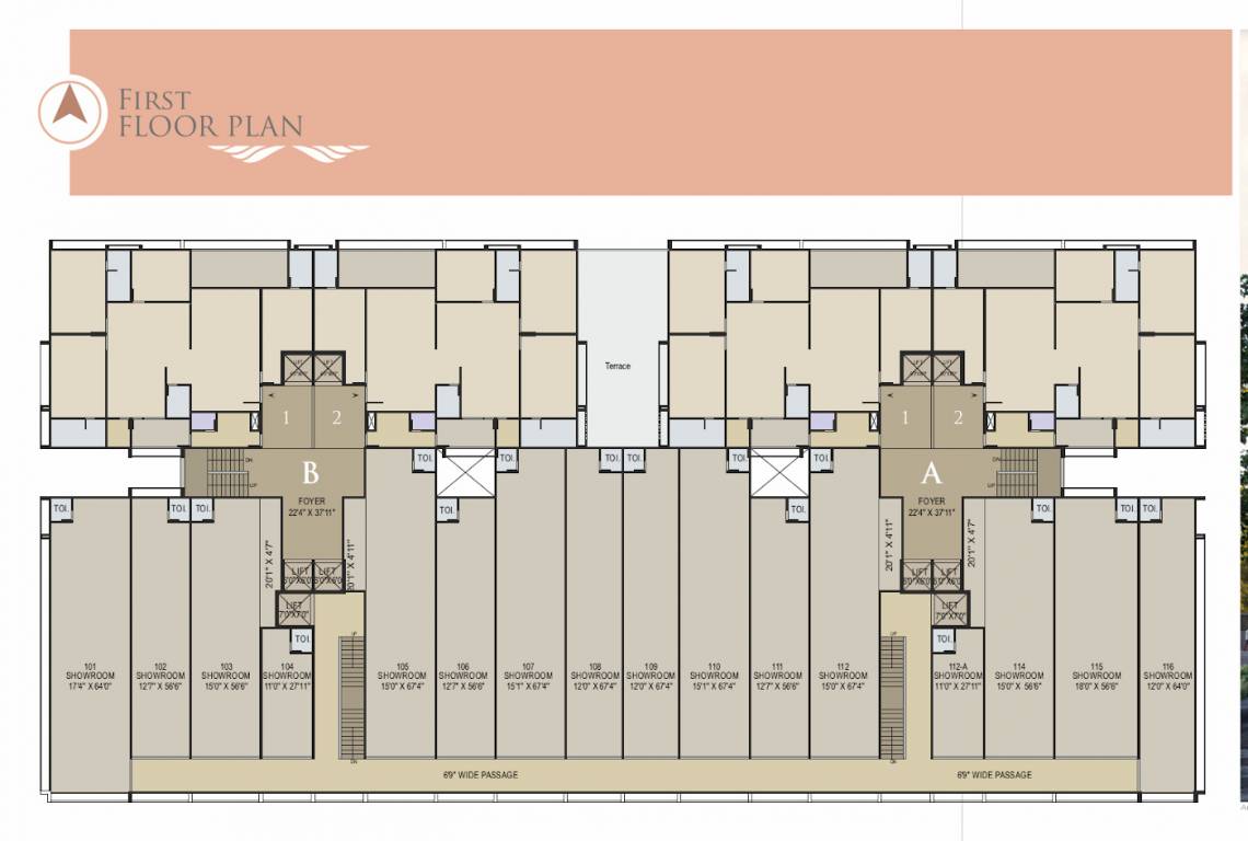 the indus Block A & B Cluster Plan for 1st Floor