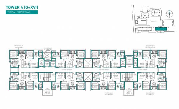  urban-lakes-phase-i Tower 4 Typical Cluster Plan