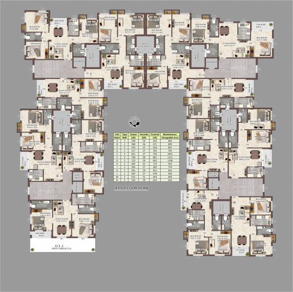  bijay-residency BLOCK 1 Cluster Plan for 4th Floor