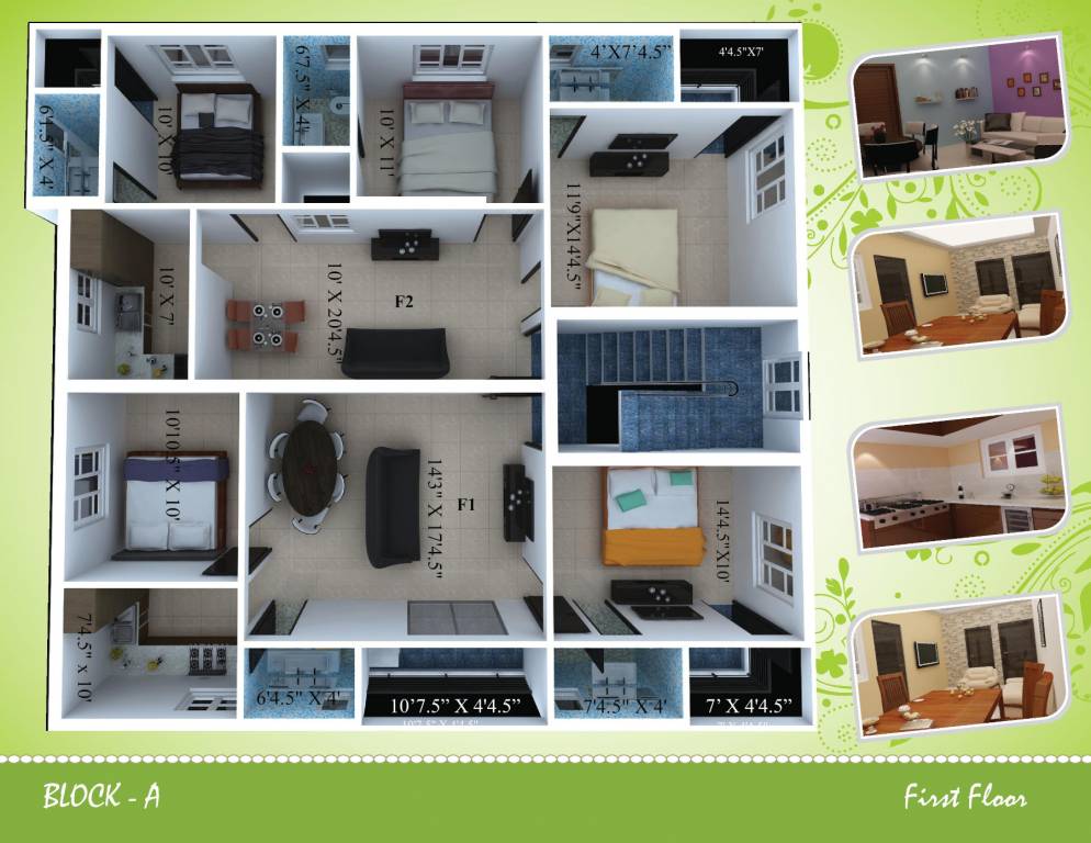  sm adhvika Block A First Floor Cluster Plan