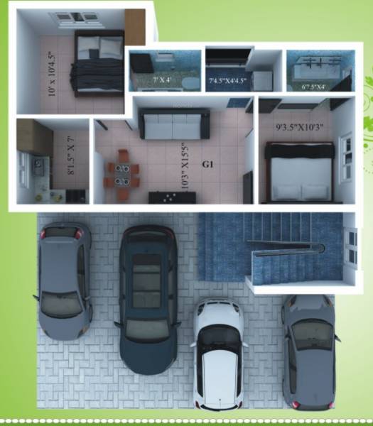 sm-adhvika Block B Ground Floor Cluster Plan