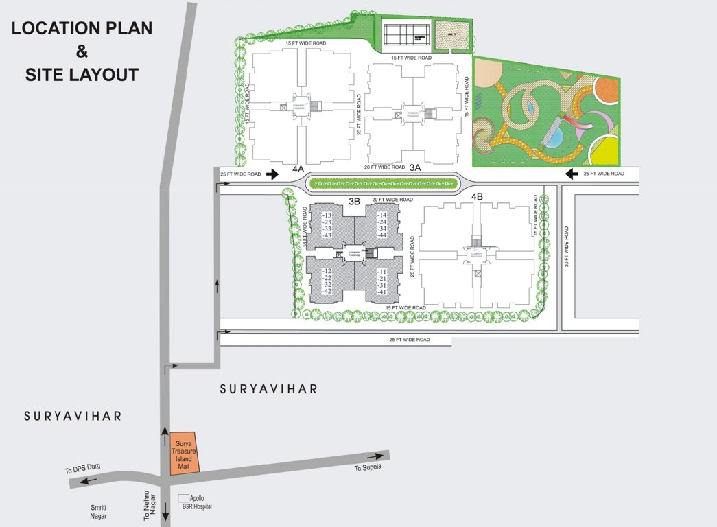 surya vihar towers Location Plan