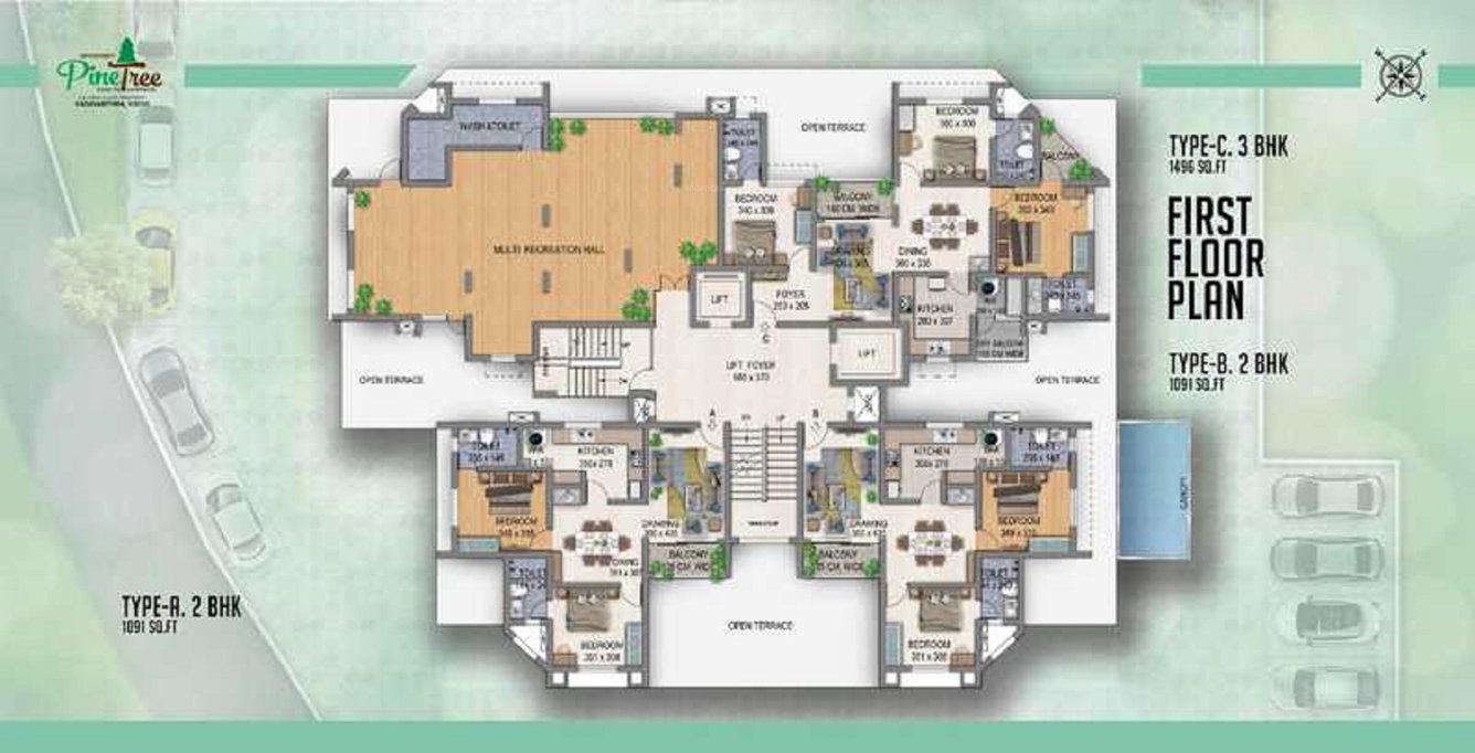  pine tree Arya Bhangy Pine Tree Cluster Plan