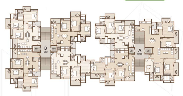 mahavir heights phase 1 Tower A Cluster Plan