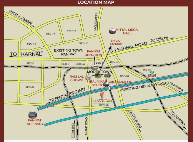 happy homes Location Plan