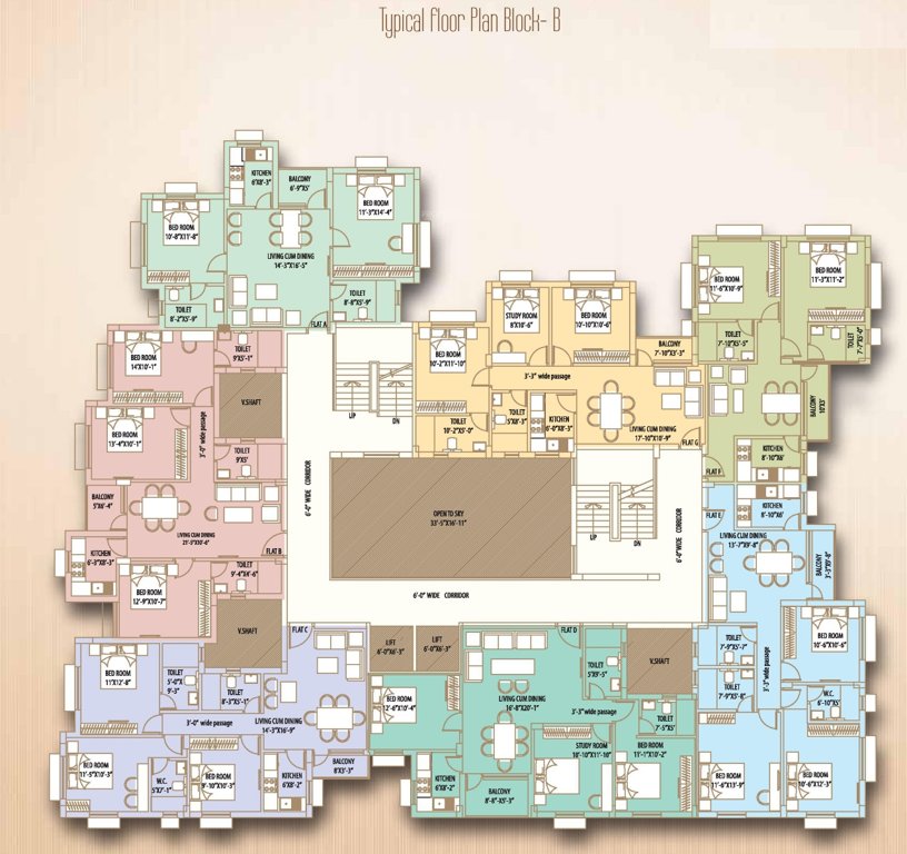  jyoti Cluster Plan for Typical Floor
