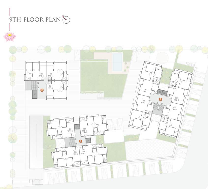  lotus heights Block A, B, C Cluster Plan For 9th Floor
