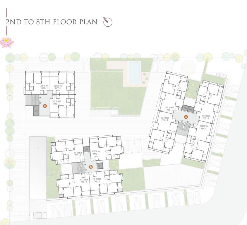  lotus heights Block A, B, C Cluster Plan From 2nd To 8th Floor