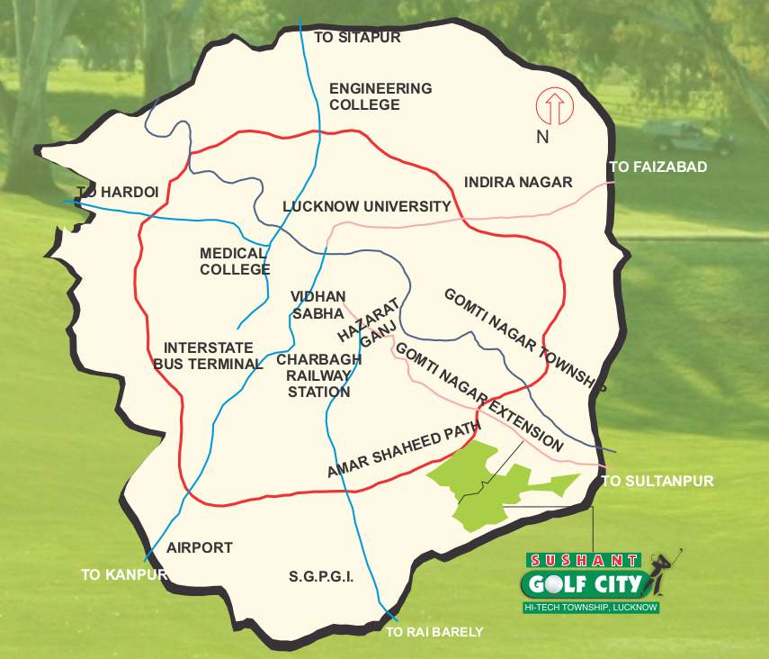  sushant golf city oakwood duplex Location Plan