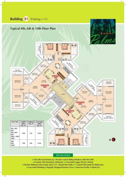  palms Images for Cluster Plan of Kumar Palms