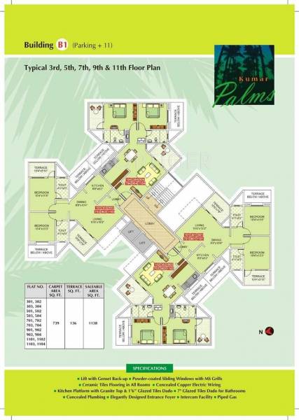  palms Images for Cluster Plan of Kumar Palms