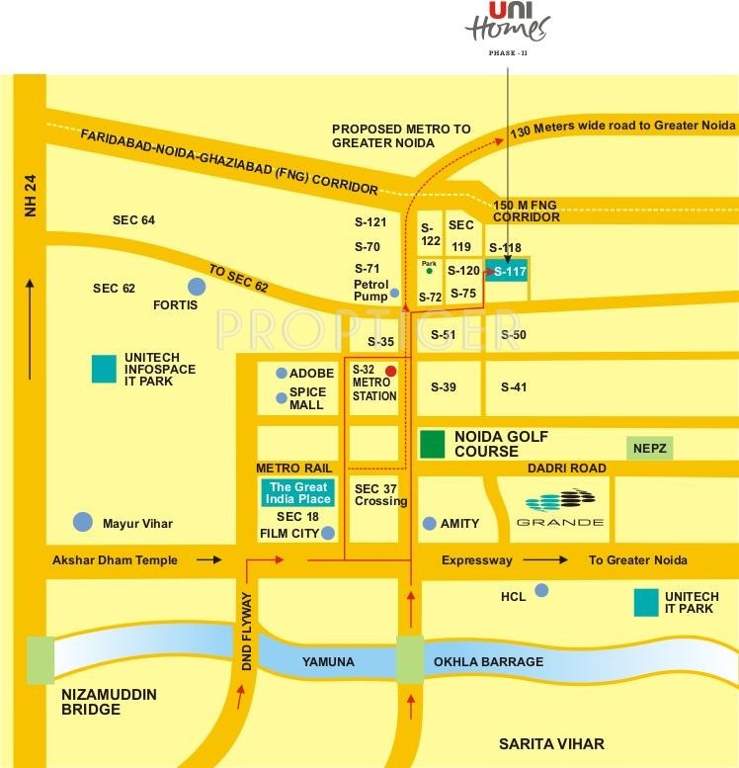 unihomes 2 Images for Location Plan of Unitech Unihomes 2