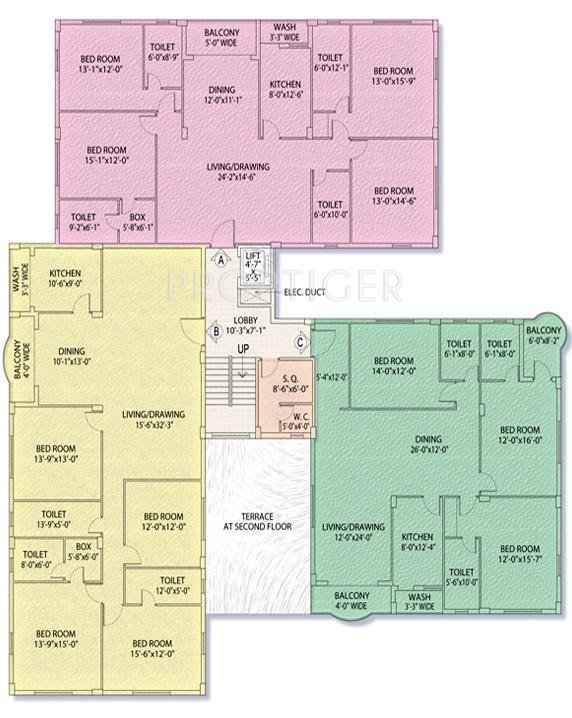  petals Single Tower Cluster Plan