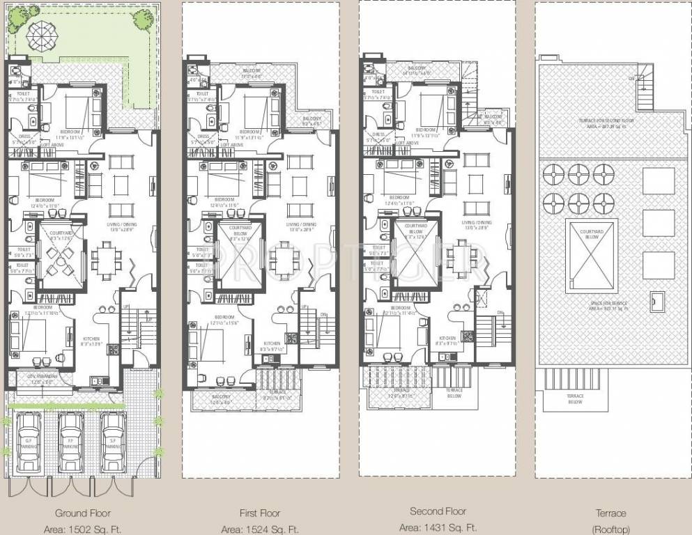  the terraces villa floors Cluster Plan