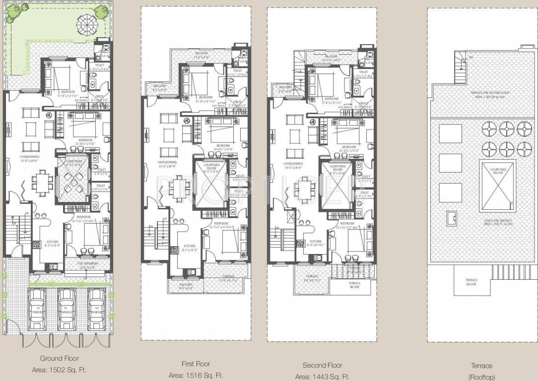  the terraces villa floors Cluster Plan