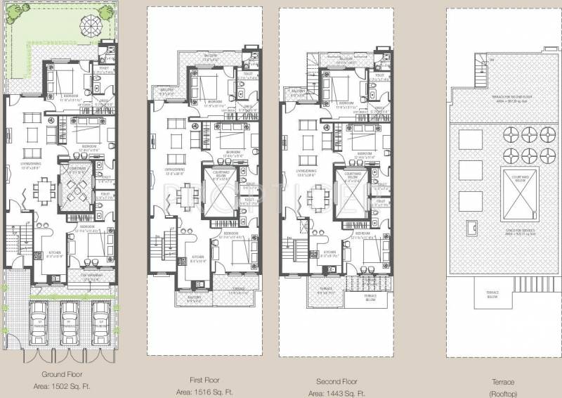  the-terraces-villa-floors Cluster Plan
