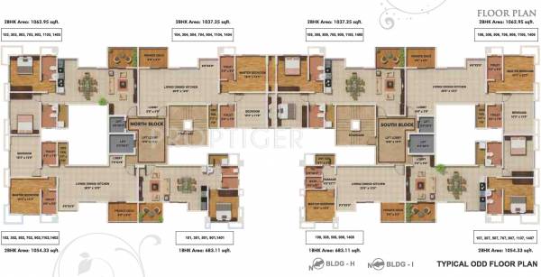 Tower- H ( North Block) Cluster Plan park-view Tower- H ( North Block) Cluster Plan