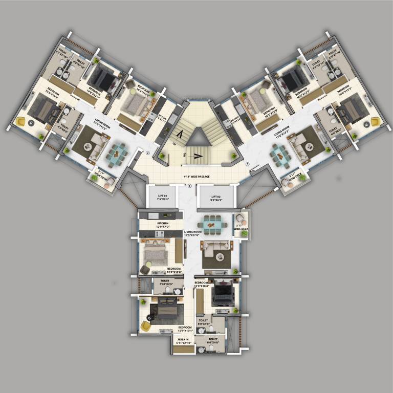  purva clermont Tower A Cluster Plan