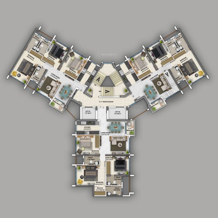  purva clermont Tower A Cluster Plan for 12th Floor