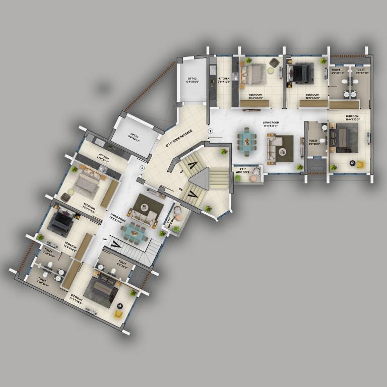  purva clermont Tower B Cluster Plan for 5th Floor