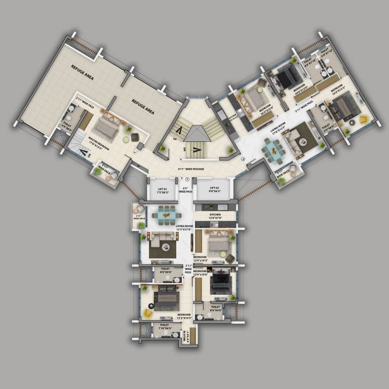  purva clermont Tower C Cluster Plan for 13th Floor