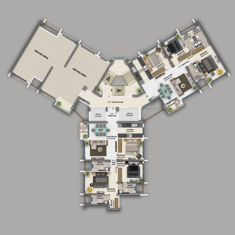  purva clermont Tower C Cluster Plan for 6th Floor