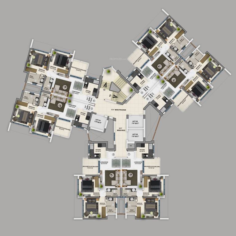  purva clermont Tower D Cluster Plan