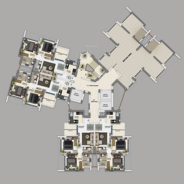  purva-clermont Tower D Cluster Plan for 6th Floor