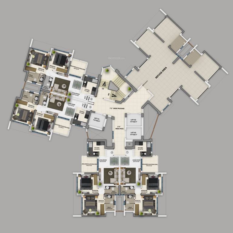  purva clermont Tower D Cluster Plan for 6th Floor