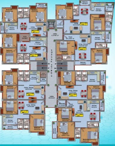  santhoshapuram-flat Block A,B Cluster Plan from 1st to 2nd Floor