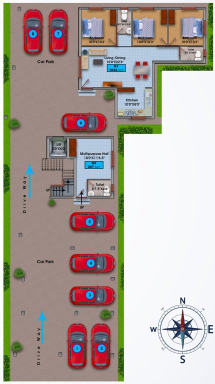  bajanai koil street flat Block A Cluster Plan For Ground Floor