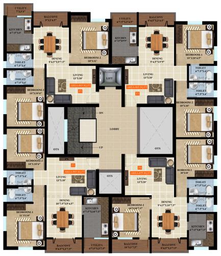  shrijith-kanmani Shrijith Kanmani Cluster Plan for 1st Floor