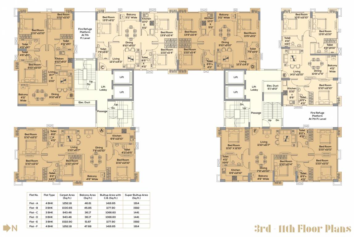  la convent La Convent Cluster Plan from 3rd to 11th Floor