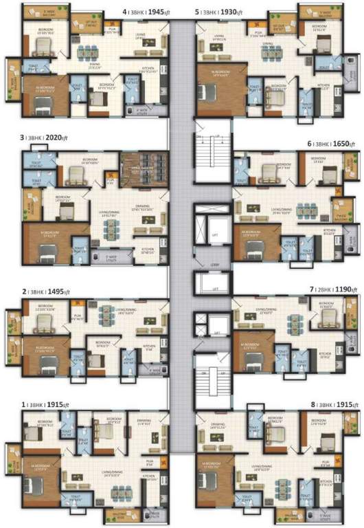  lakecity east Tower 1 Cluster Plan From 2nd To 4th Floor