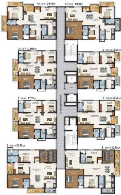  lakecity east Tower 2 Cluster Plan From 2nd To 4th Floor