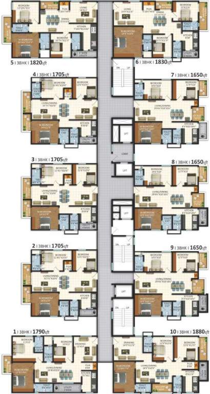 lakecity east Tower 5 Cluster Plan From Ground to 1st Floor